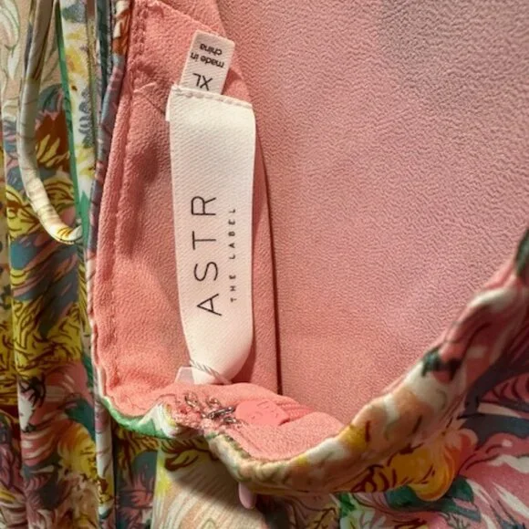 NWT Gala Bustier Cross Strap Midi Dress Color: Coral yellow floral Size XL - Picture 9 of 12